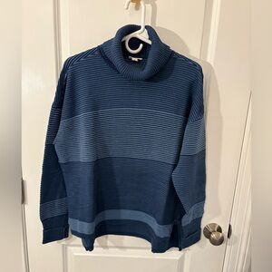 Tribal Two-toned Blue Turtleneck Sweater